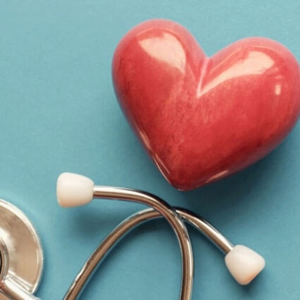 Heart with stethoscope